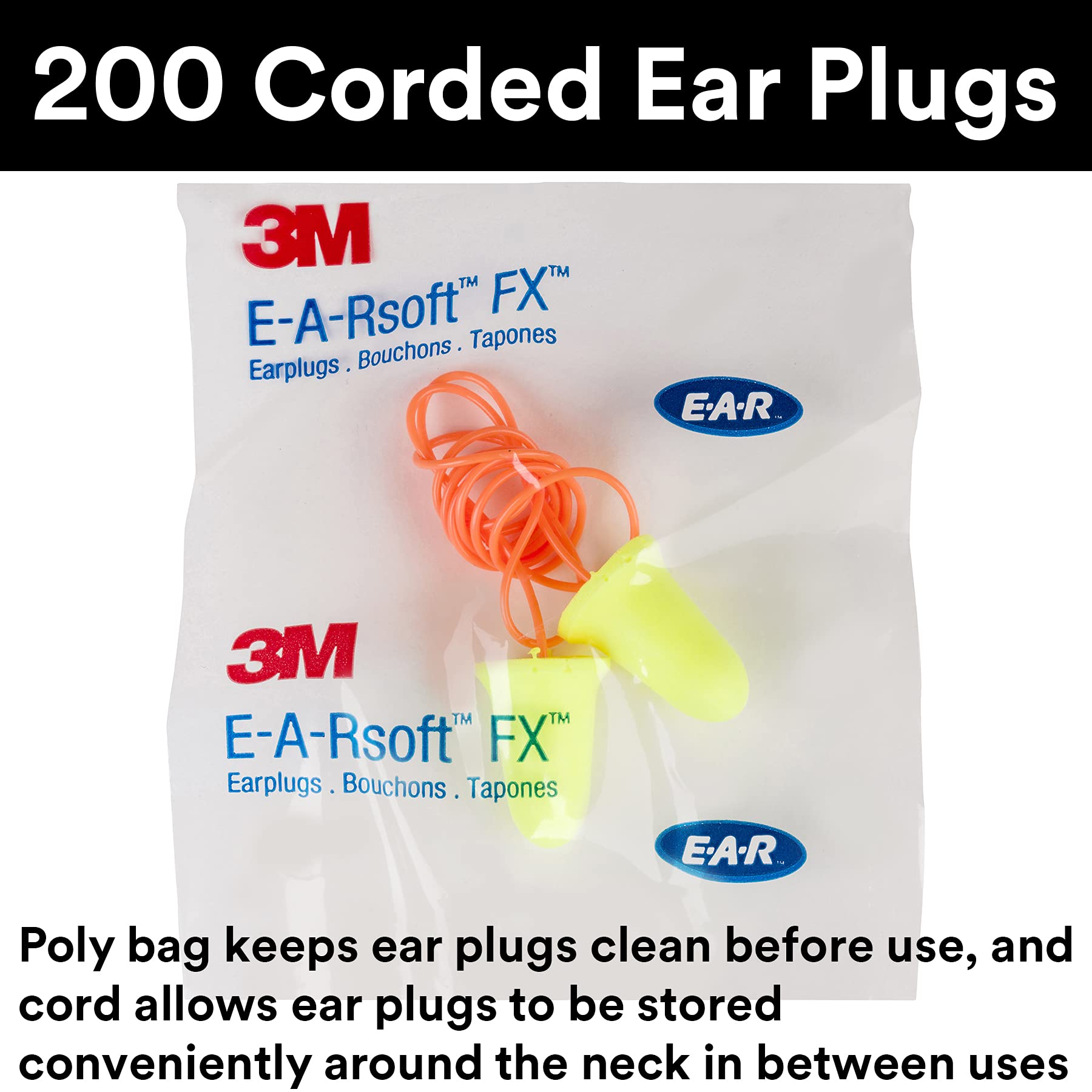 3M E-A-Rsoft 防音 耳栓 200ペア Amazon.com: 3M Ear Plugs, 200 Pairs/Box, E-A-Rsoft FX 312-1260